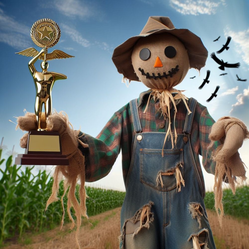 Scarecrow winning an award