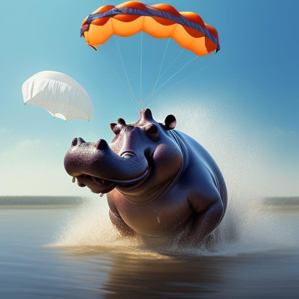 Hippopotamus splashing
