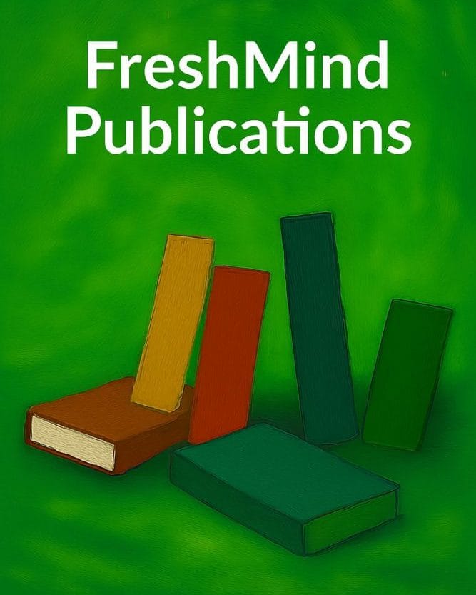 FreshMind Publications scattered books white text
